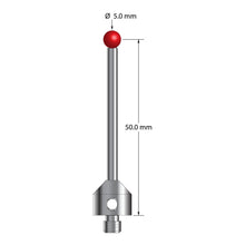 ATG-5052.5 M5 stylus with 5.0mm ruby ball, carbide stem, and stainless steel base, 50mm long by Q-Mark Manufacturing, Inc.