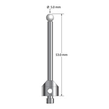 ATG-5053-Z M5 stylus with 5.0mm zirconia ball, carbide stem, and stainless steel base, 53.0mm long by Q-Mark Manufacturing, Inc.