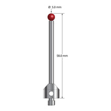 ATG-5058 M5 5.0mm ruby ball stylus with carbide stem and stainless steel base, 58.0mm long by Q-Mark Manufacturing, Inc.