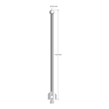 ATG-60110-Z M5 stylus with 6.0mm zirconia ball, carbide stem, and stainless steel base, 110mm long.