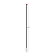 ATG-60203-G M5 stylus, 6.0mm ruby ball, carbon fiber stem, stainless steel base, 203mm long.