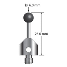 ATG-6025-SN M5 6.0mm silicon nitride stylus with carbide stem and stainless steel base, 25.0mm long by Q-Mark Manufacturing, Inc.