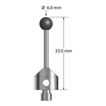 ATG-6033-DS2-SN M5 stylus with 6.0mm silicon nitride ball, carbide stem, and stainless steel base, 33.0mm long by Q-Mark Manufacturing, Inc.