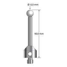 ATG-6040-Z M5 stylus with 6.0mm zirconia ball, carbide stem, and stainless steel base, 40.0mm long by Q-Mark Manufacturing, Inc.