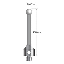 ATG-6045-Z M5 stylus with 6.0mm zirconia ball, carbide stem, and stainless steel base, 45.0mm long by Q-Mark Manufacturing, Inc.