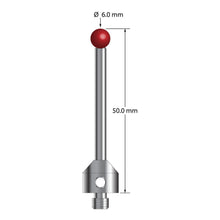 ATG-6050 M5 stylus with 6.0mm ruby ball, carbide stem, and stainless steel base, 50.0mm long by Q-Mark Manufacturing, Inc.