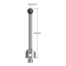 ATG-6053-SN M5 stylus with 6.0mm silicon nitride ball, carbide stem, and stainless steel base, 53.0mm long by Q-Mark Manufacturing, Inc.