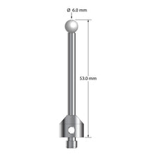 ATG-6053-Z M5 stylus with 6.0mm zirconia ball, carbide stem, and stainless steel base, 53.0mm long by Q-Mark Manufacturing, Inc.