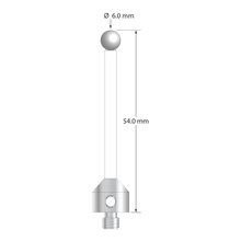 ATG-6054-C-Z M5 stylus with 6.0mm zirconia ball, ceramic stem, and stainless steel base, 54.0mm long by Q-Mark Manufacturing, Inc.