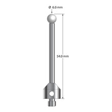 ATG-6054-Z M5 stylus with 6.0mm zirconia ball, carbide stem, and stainless steel base, 54.0mm long by Q-Mark Manufacturing, Inc.