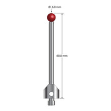 ATG-6060 M5 6.0mm ruby ball stylus with carbide stem and stainless steel base, 60.0mm long by Q-Mark Manufacturing, Inc.
