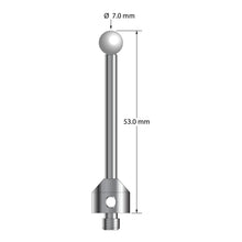 ATG-7053-Z M5 stylus with 7.0mm zirconia ball, carbide stem, and stainless steel base, 53.0mm long by Q-Mark Manufacturing, Inc.