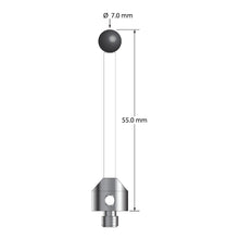 ATG-7055-C-SN M5 stylus with 7.0mm silicon nitride ball, ceramic stem, and aluminum base, 55.0mm long.