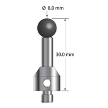 ATG-8030-SN M5 stylus with 8.0mm silicon nitride ball, carbide stem, and stainless steel base, 30.0mm long by Q-Mark Manufacturing, Inc.