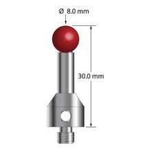 ATG-8030 M5 stylus with 8.0mm ruby ball, carbide stem, and stainless steel base, 30.0mm long by Q-Mark Manufacturing, Inc.