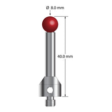 ATG-8040 M5 stylus with 8.0mm ruby ball, carbide stem, stainless steel base, 40.0mm long by Q-Mark Manufacturing, Inc.