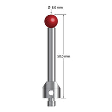 ATG-8050 M5 stylus with 8.0mm ruby ball, carbide stem, and stainless steel base, 50.0mm long by Q-Mark Manufacturing, Inc.