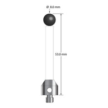 ATG-8053-C-SN M5 stylus with 8.0mm silicon nitride ball, ceramic stem, and aluminum base, 53.0mm long by Q-Mark Manufacturing, Inc.