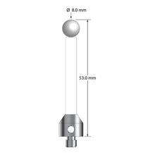 ATG-8053-C-Z M5 stylus with 8.0mm zirconia ball, ceramic stem, and aluminum base, 53.0mm long by Q-Mark Manufacturing, Inc.