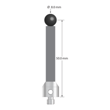 ATG-8054-G-SN M5 stylus with 8.0mm silicon nitride ball, carbon fiber stem, and stainless steel base by Q-Mark Manufacturing, Inc.