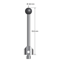 ATG-8055-DS3.5-SN M5 stylus with 8.0mm silicon nitride ball, carbide stem, and stainless steel base, 50.0mm long by Q-Mark Manufacturing, Inc.