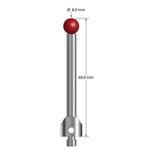 ATG-8060 M5 8.0mm ruby ball stylus with carbide stem and stainless steel base, 60.0mm long by Q-Mark Manufacturing, Inc.
