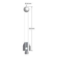 ATG-8063-C-Z M5 stylus with 8.0mm zirconia ball, ceramic stem, and aluminum base, 63.0mm long by Q-Mark Manufacturing, Inc.