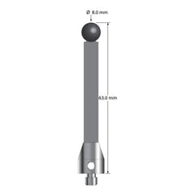 ATG-8063-TX-SN M5 stylus with 8.0mm silicon nitride ball, carbon fiber stem, and titanium base, 63mm long by Q-Mark Manufacturing, Inc.