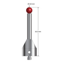 ATG-8063.5-19 M5 stylus with 8.0mm ruby ball, carbide stem, and stainless steel base, 63.5mm long by Q-Mark Manufacturing, Inc.