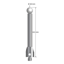 ATG-8063.5-Z M5 stylus with 8.0mm zirconia ball, carbide stem, and stainless steel base, 63.5mm long by Q-Mark Manufacturing, Inc.