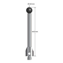 ATG-8064-SN M5 stylus with 8.0mm silicon nitride ball, carbide stem, and stainless steel base, 64.0mm long by Q-Mark Manufacturing, Inc.