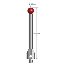 ATG-8064 M5 stylus with 8.0mm ruby ball, carbide stem, and stainless steel base, 64.0mm long by Q-Mark Manufacturing, Inc.
