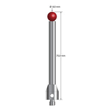 ATG-8075-DS6 M5 stylus with 8.0mm ruby ball, carbide stem, stainless steel base, 75mm long by Q-Mark Manufacturing, Inc.