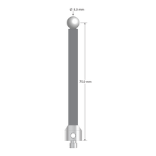 ATG-8079-G-Z M5 stylus with 8.0mm zirconia ball, carbon fiber stem, and stainless steel base, 75mm long by Q-Mark Manufacturing, Inc.