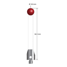 ATG-9064.5-C M5 stylus with 9.0mm ruby ball, ceramic shaft, and aluminum base, 64.5mm long by Q-Mark Manufacturing, Inc.