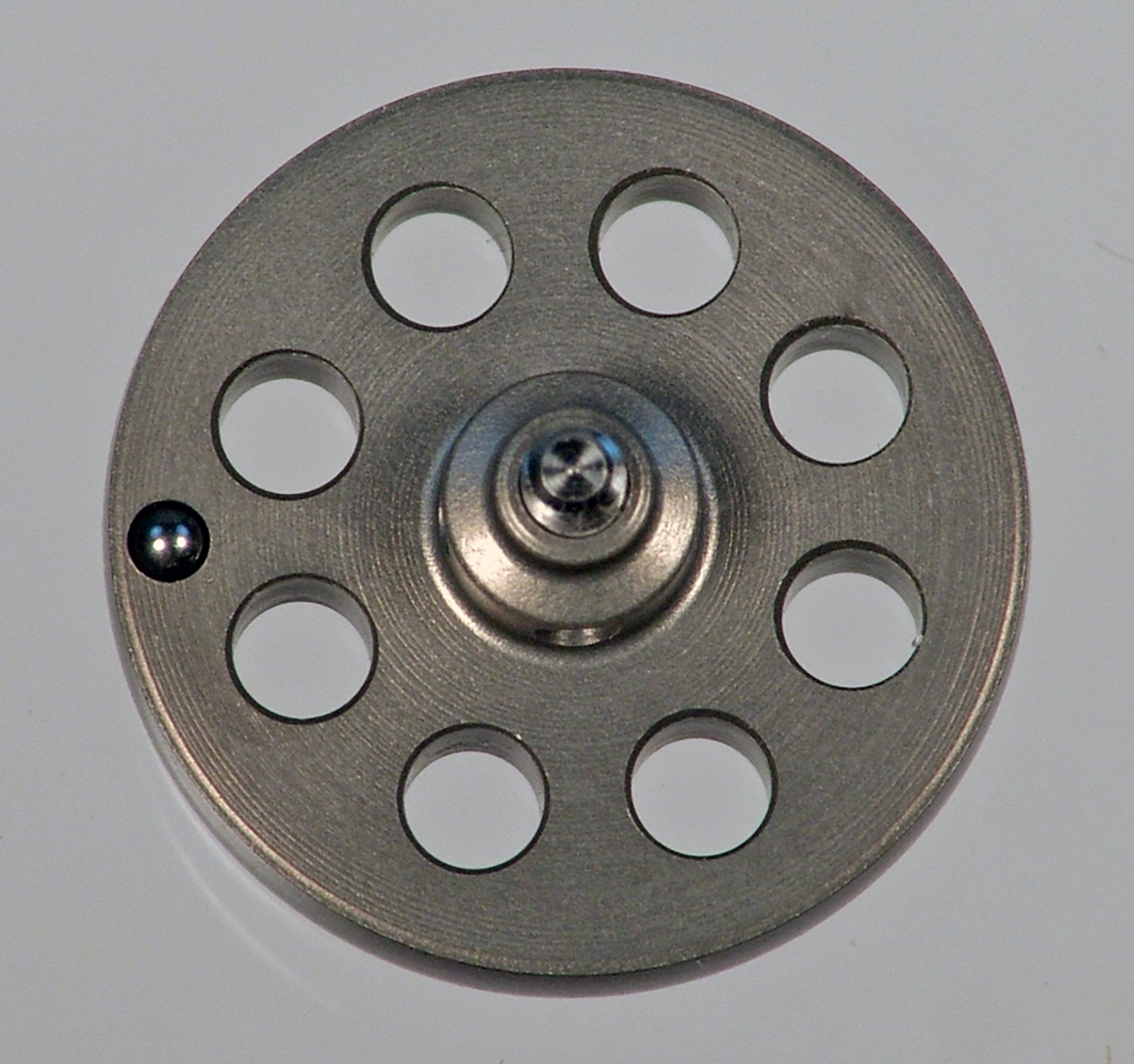 DSK-M2-180 M2 disk with two carbide balls, hard anodized aluminum body, and stainless steel threads.