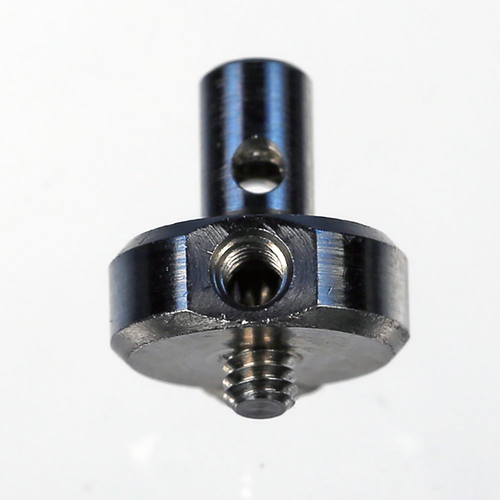 KM2-7-3 M2 star hub, stainless steel, with three tapped holes.