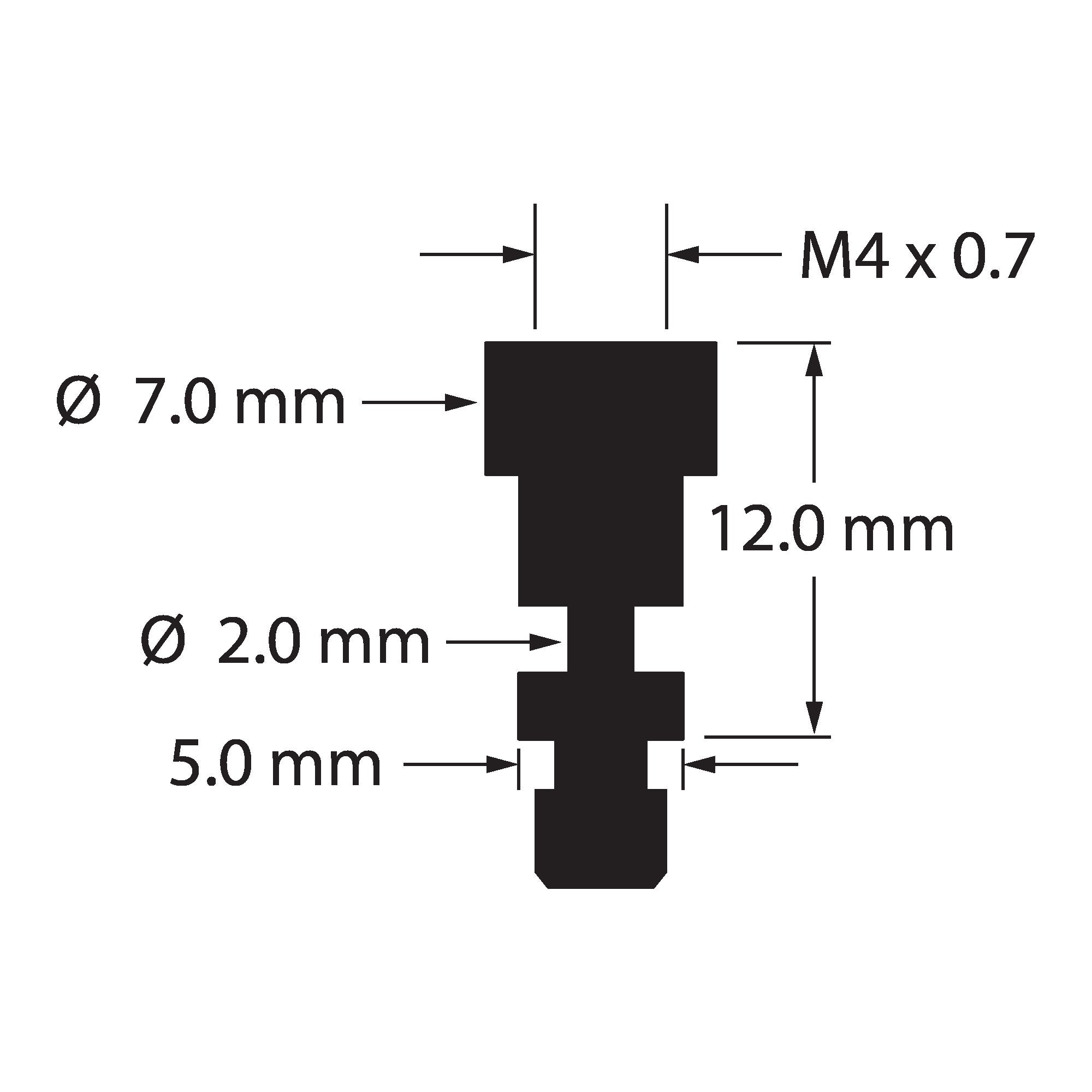 M4-WL M4 male to M4 female weak link, black oxide SAE 4140 tool steel.