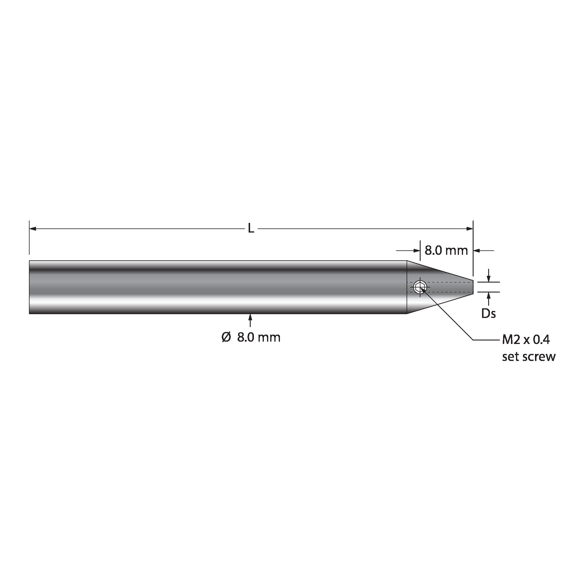 MH-10 stylus holder for Mitutoyo height gage, 1.0mm stem, 67.0mm stainless steel by Q-Mark Manufacturing, Inc.