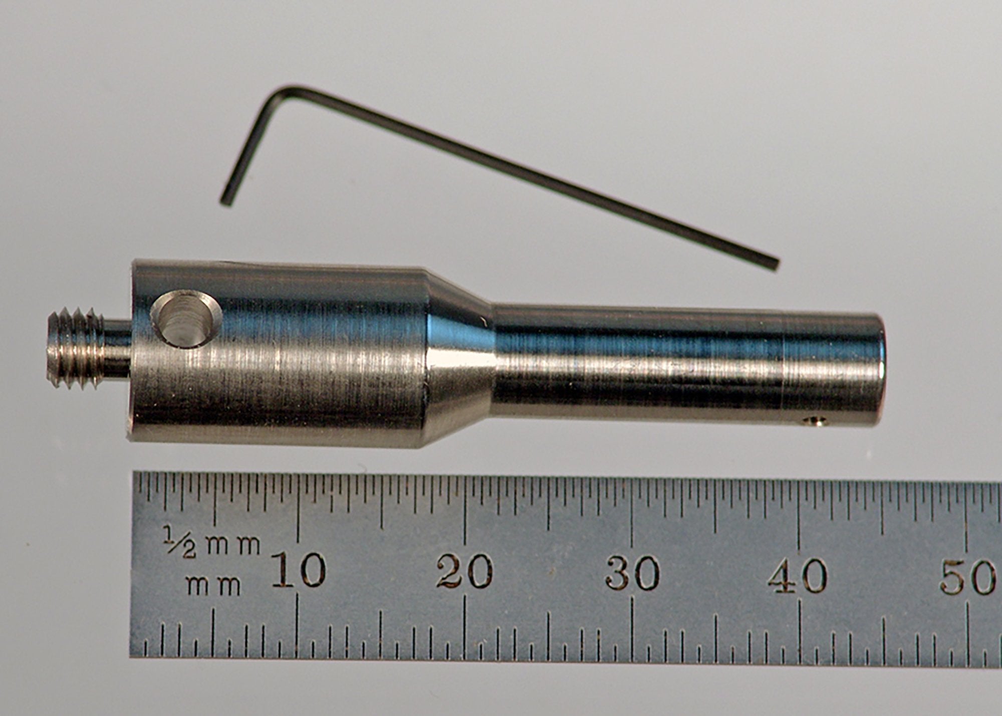 PH-15 M5 right angle stylus holder, stainless steel, with 1.5mm through hole.