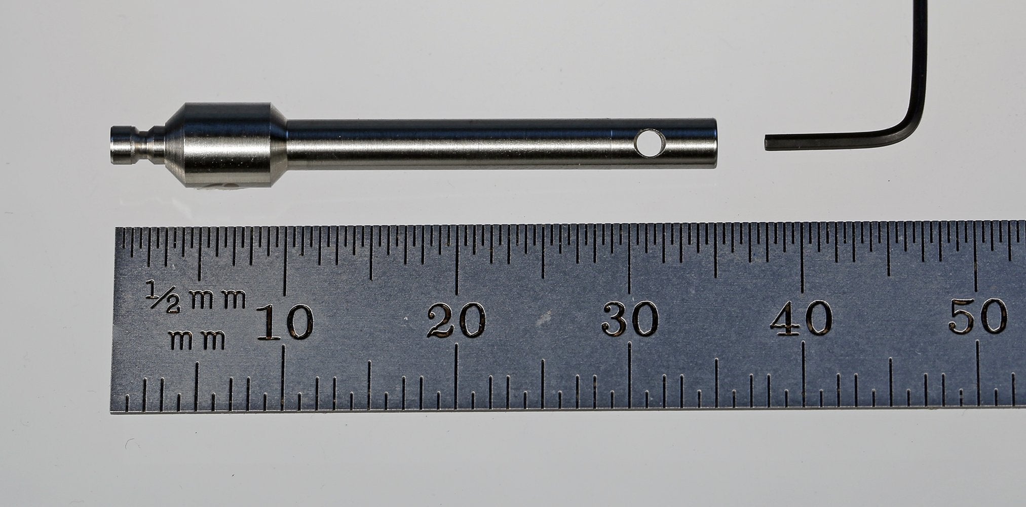 PH3-10-PF M3 stylus holder, stainless steel, 25mm long, with hex wrench.