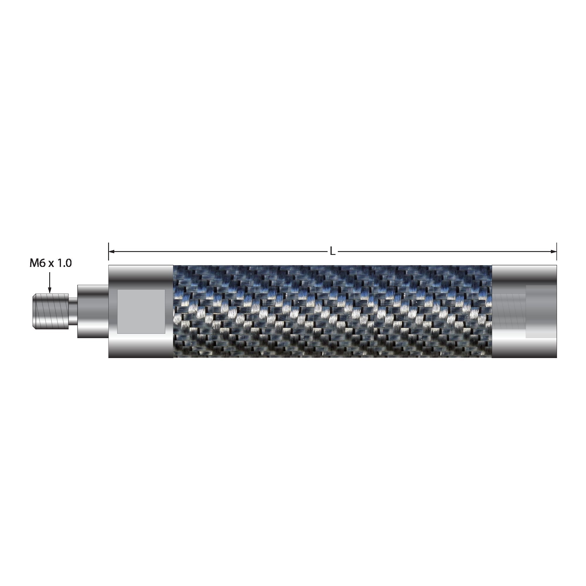 QMF-EXT-12"-CF M6 carbon fiber Faro arm extension, 12 inches long, by Q-Mark Manufacturing, Inc.