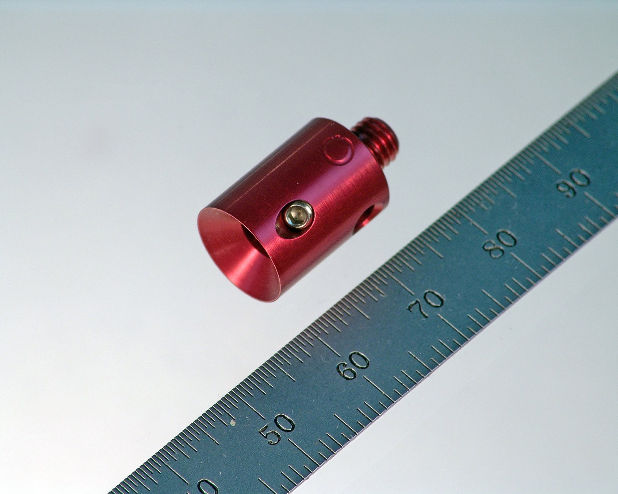 RAP-11PF-CE M5 conical end receiver, 11.0mm diameter, anodized aluminum, 15.0mm long by Q-Mark Manufacturing, Inc.