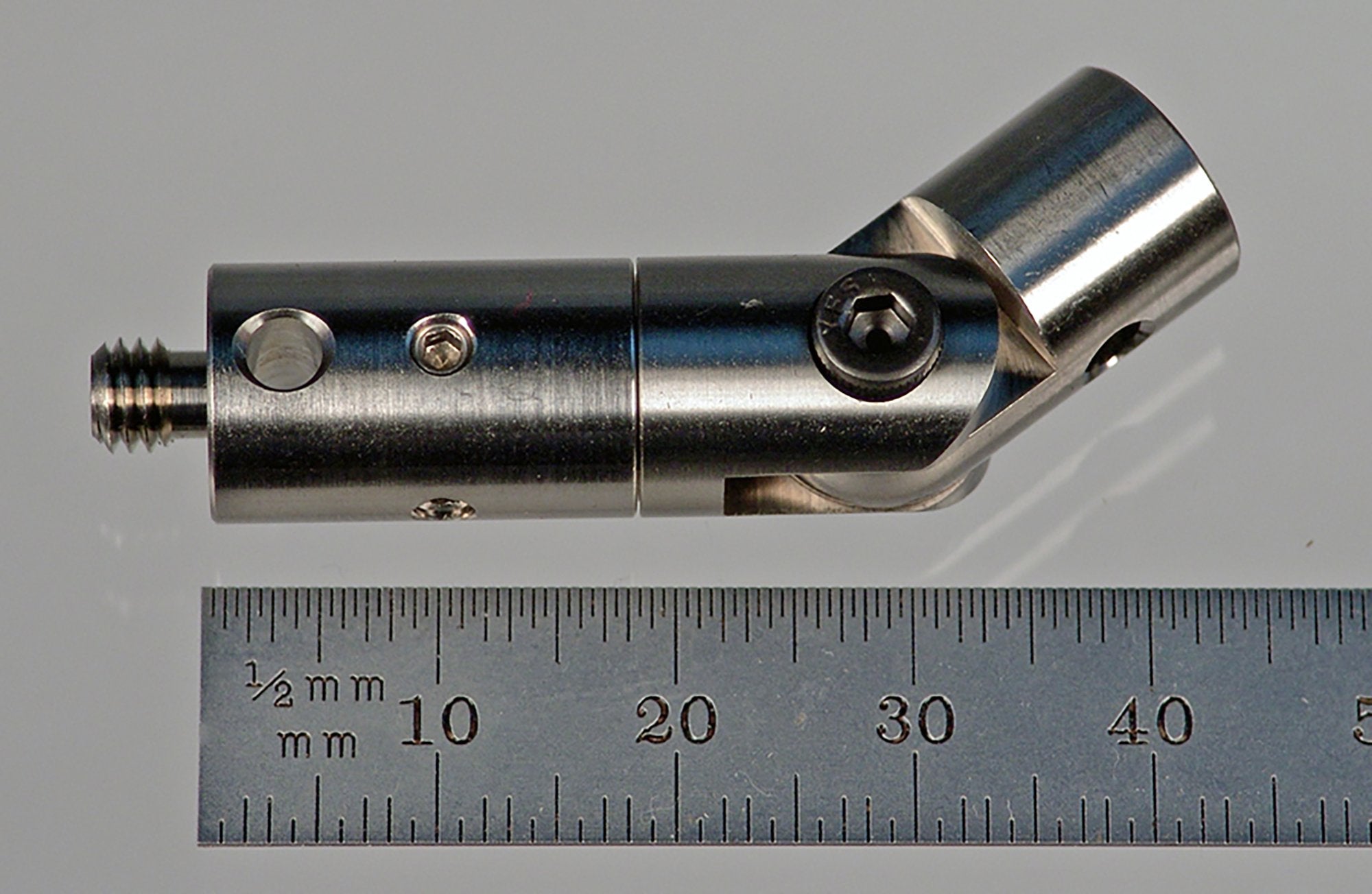 RJM5-15 M5 titanium knuckle joint, 11mm ball, 43.5mm length, by Q-Mark Manufacturing, Inc.
