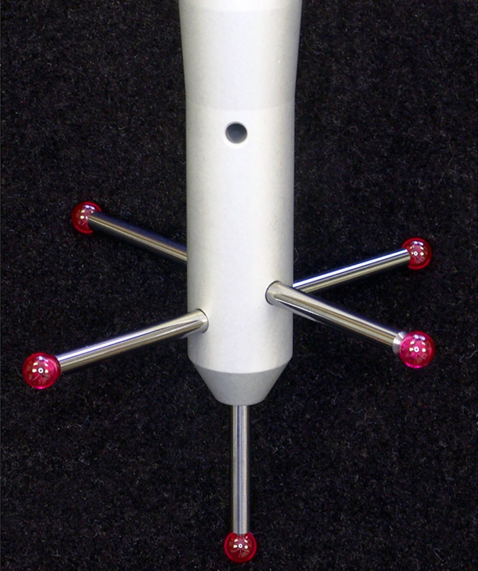 STR-500 M5 star stylus with five 5.0mm ruby balls on carbide stems, anodized aluminum body.