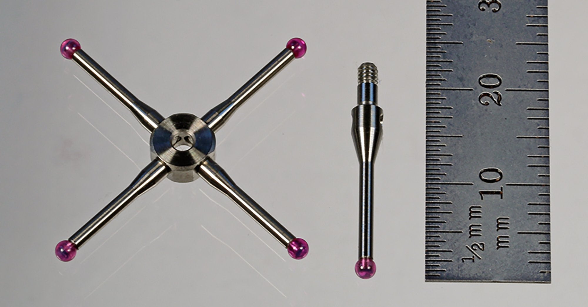 STR2-2030 M2 star stylus with five 2.0mm ruby balls, stainless steel, 20mm length by Q-Mark Manufacturing, Inc.
