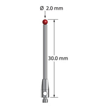 TM2-2030 M2 stylus with 2.0mm ruby ball, carbide stem, and stainless steel base, 30.0mm long by Q-Mark Manufacturing, Inc.