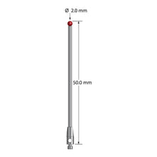 TM2-2050 M2 stylus with 2.0mm ruby ball, carbide stem, and stainless steel base, 50mm long by Q-Mark Manufacturing, Inc.