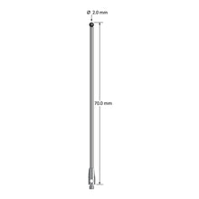 TM2-2070-SN M2 stylus with 2.0mm silicon nitride ball and stainless steel base, 70mm long.