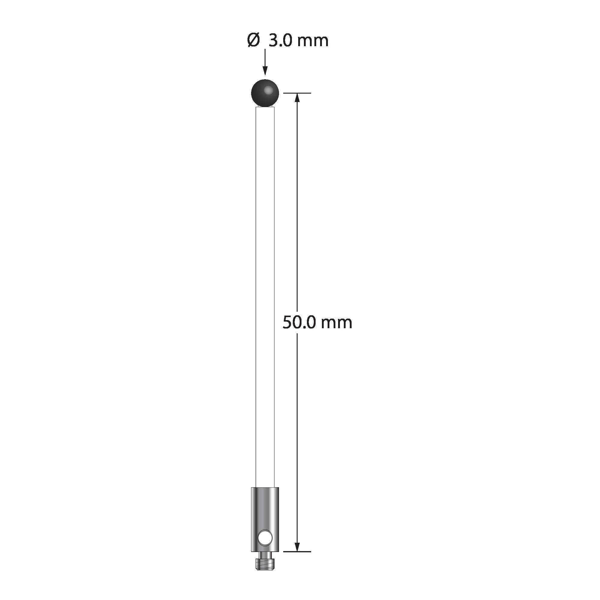 TM2-3051.5-C-SN M2 stylus with 3.0mm silicon nitride ball and ceramic stem by Q-Mark Manufacturing, Inc.